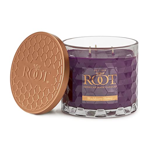 Root-Candles-Scented-Candles-Honeycomb-Glass-Premium-Handcrafted-Beeswax-Blend-3-Wick-Candle-12-Ounce-BlackBerry-Honey