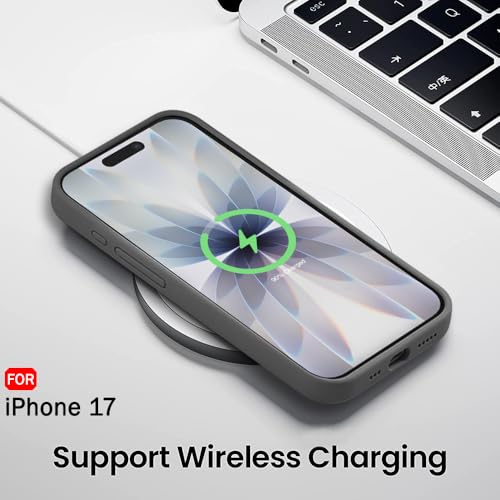 Image of TheGiftKart Liquid Silicone Back Cover Case for iPhone 17 | Soft Micro-Fibre Lining Inside | Camera & Screen Protection | Shockproof Back Cover Case for iPhone 17 (Silicone, Grey)
