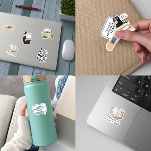 Calcomanías para amantes de los libros: decora tu termo y laptop con estilo 8