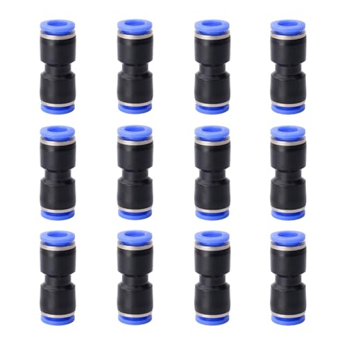 PIONFYNES 12PCS Straight Push Connectors Quick Release Plastic Push to Connect Fittings 5/16