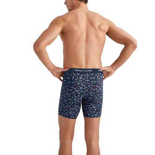 Image of Tommy John Men's Luxe Modal 6 inch Mid-Length Boxer Brief Underwear 3-Pack