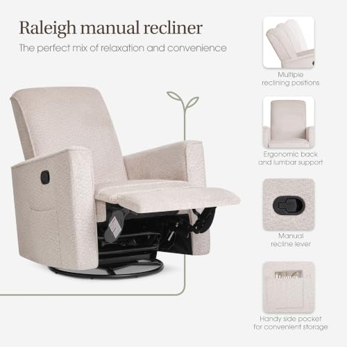 Image of Evolur Raleigh Plus Nursery Glider Recliner, GREENGUARD Gold, Ballet Pink