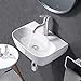 Friho Small Bathroom Sink, Wall Mount Sink, White Wall Mounted Bathroom Vessel Sink, Mini Modern Lavatory Porcelain Ceramic Washing Bathroom Vanity Sink