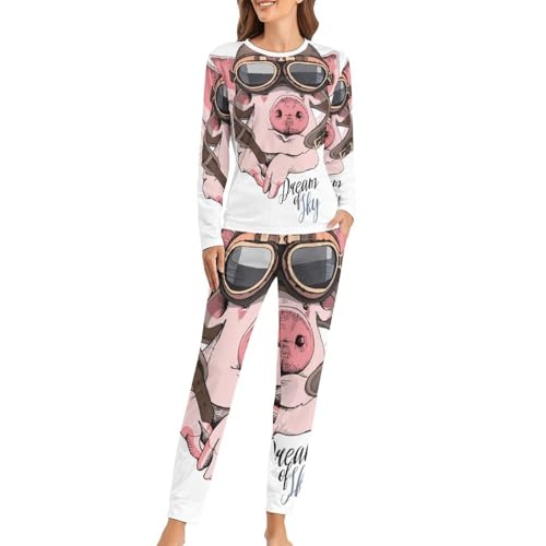 Ensemble pyjama cochon femme manches longues : fini le froid pendant le sommeil