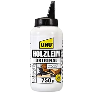 UHU Holzleim Original Flasche, Universeller Weißleim – geeignet für alle üblichen Holzarten und -verklebungen, 750 g