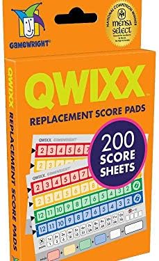 Gamewright Qwixx, Replacement Score Cards Action Game Multi-colored 1 Pack