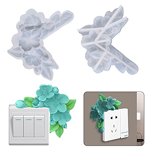 VERTTEE moldes epoxi para hacer decoración de interruptor de flores DIY moldes de fundición de resina de silicona Cover