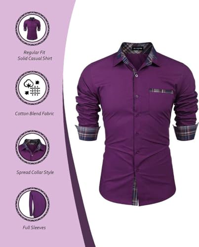 Image of DEELMO Men's Solid Regular Fit Shirt
