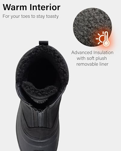 Ice Fields Dale 3 Snow Winter Boots for Men, Warm, Insulated, Waterproof Shell, Front Zipper3