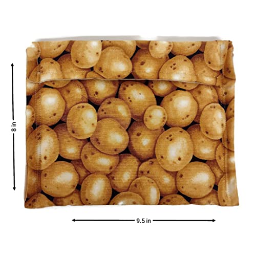 Potato Bag, Microwave Potato Bag, Potato Cooker Bag, Potato Pouch, Baked Potato Bag, Cotton Bag in a Potato Print - Thumbnail 3