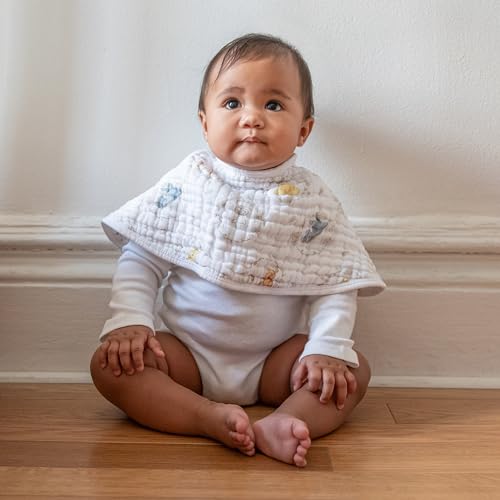 aden + anais Disney Burpy Baby Bib, 100% Cotton Muslin, Soft Absorbent 4 Layers, Multi-Use Burp Cloth and Bib, 22.5” X 11”, Single, Winnie the Pooh and Friends3