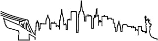 Samunshi® New York Skyline Wandtattoo Silhouette schwarz