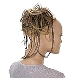 CAISHA Jumbo Scrunchie Braided Updo Wavy Messy Bun Hairpiece Brown Blonde Mix G18D