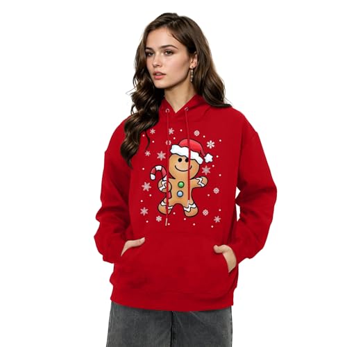 Image of NetSetUK Womens Christmas Long Sleeve Pullover Hoodie Xmas Printed Sizes 8-22