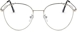 Unisex Glasses Frame Retro Silver Oval Full Frame Decoration Prescription Glasses
