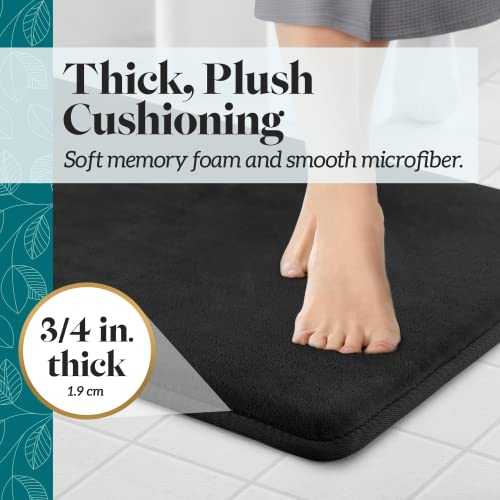 Genteele Memory Foam Bath Mat Non Slip Absorbent Super Cozy Velvet Bathroom Rug Carpet (17 inches X 24 inches, Black) by Genteele - Image 5