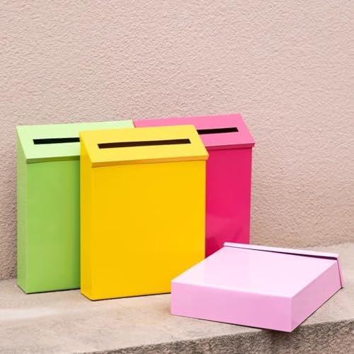 Modern Metal Mailbox Wall Mount - Stylish Dropbox & Newspaper Holder for Outdoor Front Door or Home Office Decoration, 9" x 2" x 11" (Green)