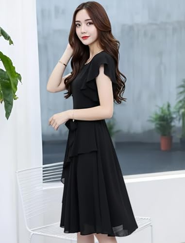 Image of GG Fashion Women's Fit and Double Flare Knee Length Dress