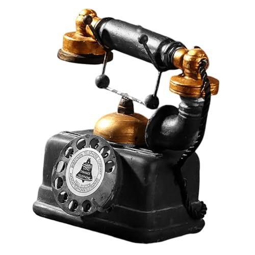 Téléphone fixe miniature Beavorty en résine, ornement rétro pour bureau