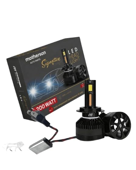 Image of MOTHERSON-SIGNATURE RANGE, LED Headlight Bulb for Car (Cool & Warm White LED Headlights for car,6000K) with External CANBUS Ballast Driver, 02 years Replacement Guarantee (200watt, H4 /H19)