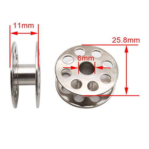 Ckpsms Brand - M Size Metal Bobbins With Inner Hole Diameter Just Short Of 1/4Inch(6Mm) Compatible With/Replacement For Consew Brand 205Rb,206Rb Juki Brand Dnu-241,Dnu-1541,Dnu-1541S,Ls-246 (10Pcs) #TOP2