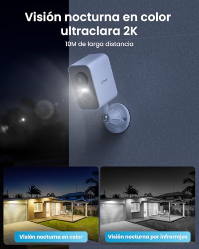 Miniatura 5 de Iegeek 2k Camara Vigilancia Wifi Exterior Interior Sin Cables, Batería Recargable De 5200 Mah, Cámara Ip De Seguridad Con Impermeable, Detección De Movimiento Pir, Visión Nocturna, Audio De 2 Vias