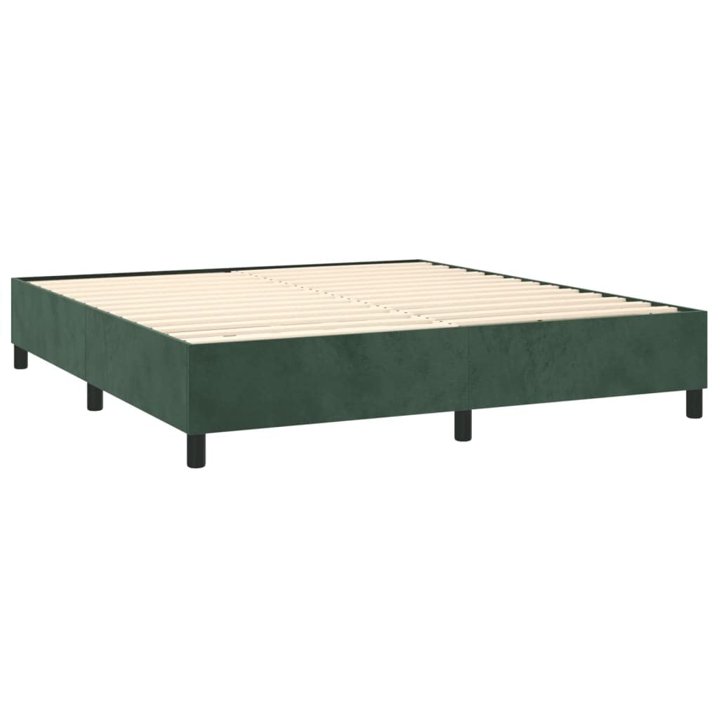 BaraSh Boxspringbett Polsterbett Bettkasten Betten Boxspringbetten Dunkelgrün 200x200 cm Samt