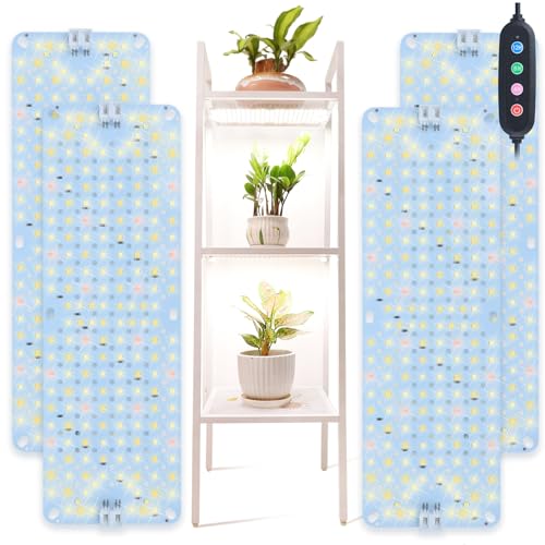 4Pack Flat Grow Lights for Indoor Plants, Vegetables with 4/8/12/16/20H