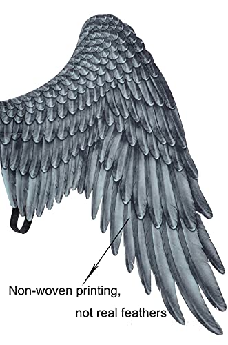Himine Non-Woven Fabric Festive Party Angel Wings Suitable For Child Decorative Wings (Black) #TOP5