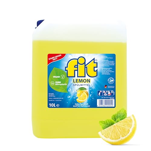 fit Hand-Spülmittel 10 l Geschirrspülmittel gegen Fett und Stärke hautverträglich vegan mikroplastikfrei Lemon