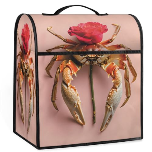 Coffee Maker Cover Rose Crab Kitchen Appliance Covers Small Appliance Covers Blender Cover Juicer Cover Dust Covers for Kitchen Appliances with Top Handle and Pockets,Washable,B451