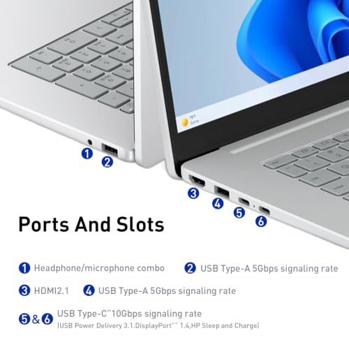 Image of HP OmniBook 3 16 inch 2K IPS Touchscreen Laptop, AMD Ryzen 5 40 CPU, 256GB SSD | Advanced AI Noise Reduction, Numeric Keypad, Microsoft Copilot Key, Webcam w / Shutter, Windows 11 Pro, Glacier Silver