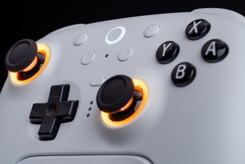 undefined 8BitDo Ultimate 2 Bluetooth コントローラー Switch/Switch 2 & Windows PC 用、TMR ジョイスティック付き Switch Pro コントローラー、切り替え可能なホール効果/触覚トリガー、振動とモーションコントロール、RGB ファイヤーリング（White） の商品画像 8