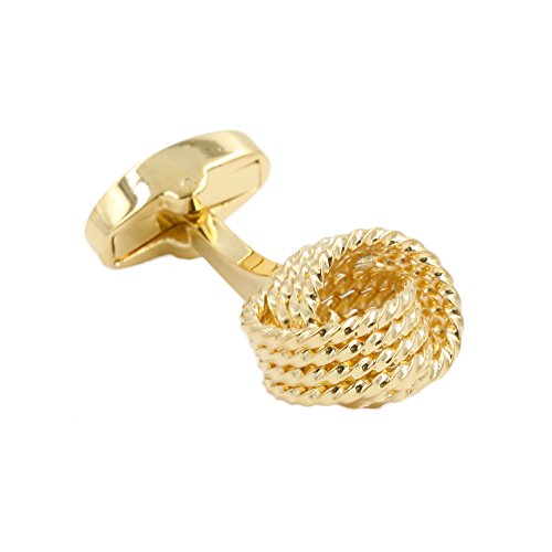 Mancuernillas de oro para hombre nudo dorado miniatura 2