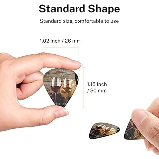 Verres à vin rouge et raisins avec médiator en bois pour guitare acoustique, guitare électrique, basse, ukulélé – fin… - Les Beatles, Paul McCartney, John Lennon, RIngo Starr, George Harrison Verres à vin rouge et raisins avec médiator en bois pour guitare acoustique, guitare électrique, basse, ukulélé - fin… – Image 7