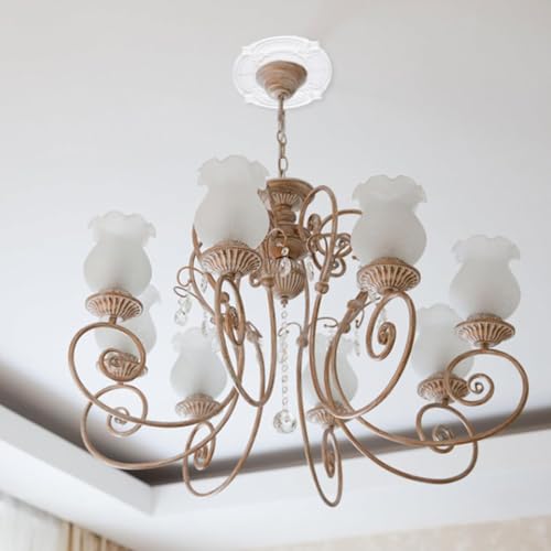 Image of INCREWAY Split Design 12 Inch Ceiling Medallion for Lights & Fans - 5 Inch Cutout, Detachable PU Segments, Easy Install, White Ceiling Plate Decor