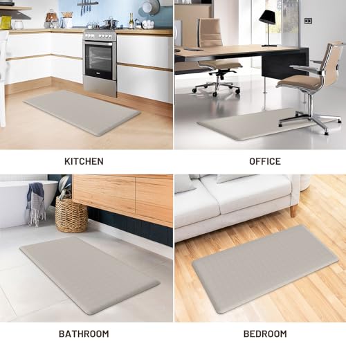 Image of HappyTrends Kitchen Runner Rugs Anti-Fatigue mats,17.3 inchx 39 inch,Non Slip Waterproof Ergonomic Comfort Mat for Kitchen, Floor Home, Office, Sink, Laundry,Khaki