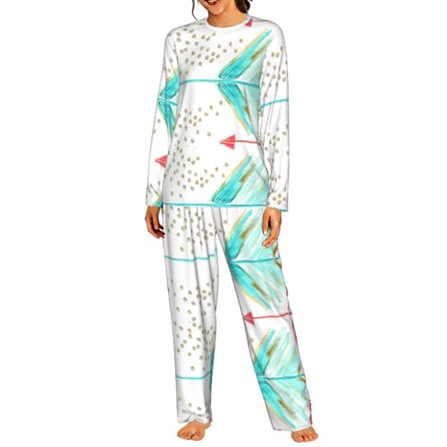 Pyjama assorti femme flèches bleues pour vos soirées cocooning hiver