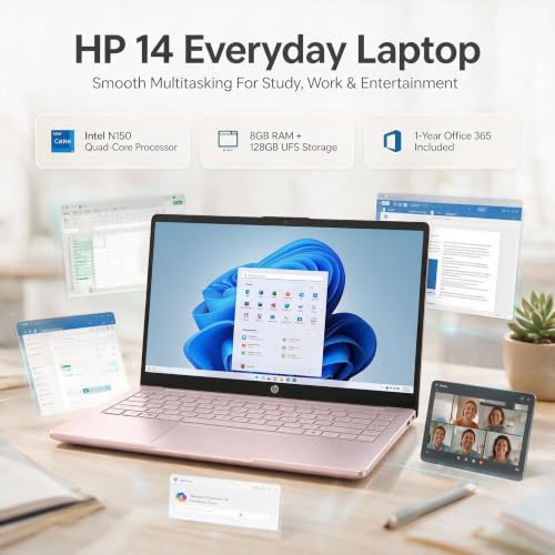 Image of HP 14-inch Laptop Ultra Light - 1-Y Office 365, Long Battery Life, Wi-Fi 6