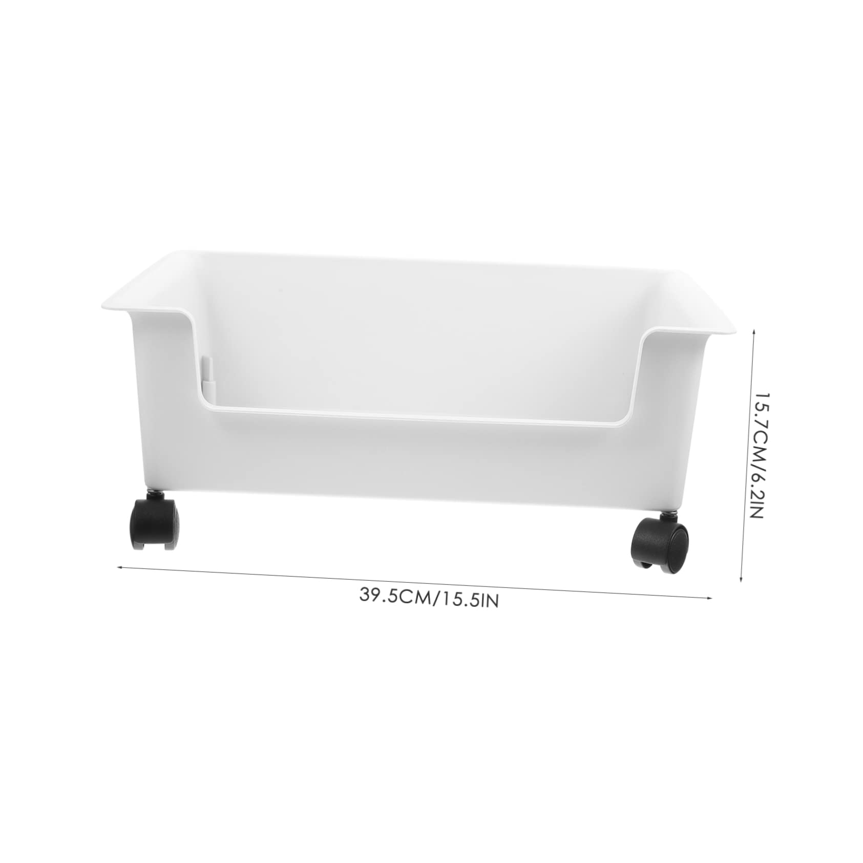 Contenitore Porta Libri con Ruote in Plastica Bianco per Camerette Studenti, Organizer per Back To School Party con Superficie Liscia e Design Semplice