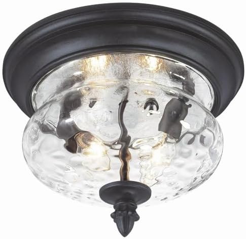 Minka Lavery Flush Mount Ceiling Light Round 9909-1-66 2 Light 80 Watt (8"H x 11"W) Black