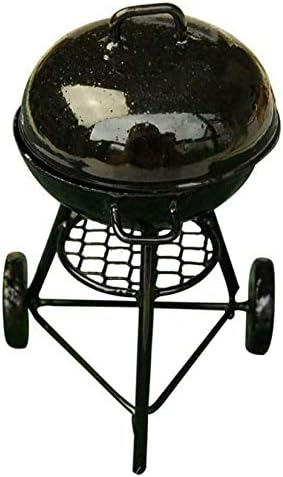 EatingBiting 1:12 mini House Miniature Furniture Room Kitchen Utensils Garden Round BBQ Oven Grill for Kitchen Small House Decor of Livingroom, Bedroom, Diningroom,Study Room, Sewing Room image 3