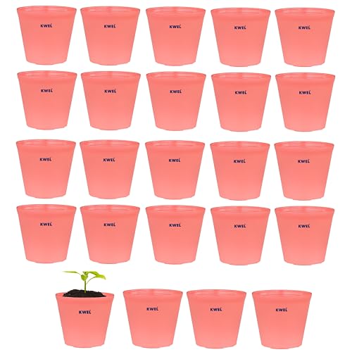 Image of KWEL N Pot for Home Garden, Peach Color, Pack of 24 | Planters for Outdoor Balcony, Nursery Use, Flower Planting