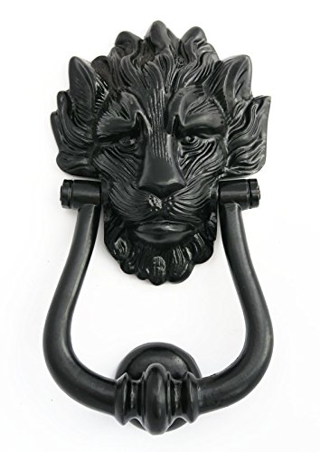 Castelion® Large Black Cast Iron Lion's Head Door Knocker | Number 10 Downing Street Lion Knocker | High Quality Home Accessories | | Easy to Attach Home Decor | 23cm (9")