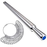 EONAZE Ringstock Metall Ringmaß Ringmesser, Kostenlos Ringgrößen-Bestimmer Ringgröße Messen Finger Messgerät für Verlobungsringe Schmuck Messwerkzeug