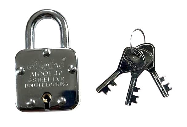 Globe Lock (India) Padlock with Key for Home Safety Lock, 40 mm, Silver-picture-13