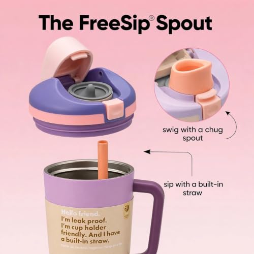 Image of HomeCloud 1200ML Stainless Steel Water Bottle - Double-Wall Vacuum Insulated, Leakproof Straw Lid, BPA-Free Reusable Travel Flask with Two-Way Spout for Gym, Office & Outdoor Use (H Purple)