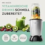 GOURMETmaxx Mr. Magic Mixer | Smoothie Maker mit XXL-Zubehörpaket | Standmixer 18-tlg. | Blender mit auslaufsicheren Frischhaltedeckeln | Food Processor für Shakes, Smoothies etc. – Bild 2
