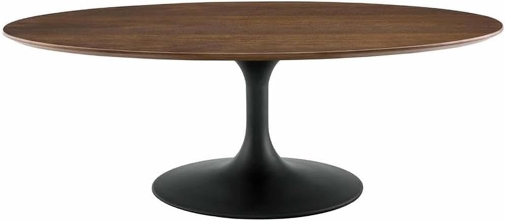 Modway Lippa Mid-Century Modern 48" Oval Coffee Table in White