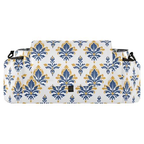 miaozhen Europen Fleur-de-lis Pattern Blue Gold umbrella stroller organizer caddy with cup holder socks accesorios para bebé accesorios para carro